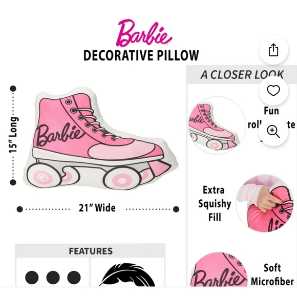 Barbie Skate Pillow - Picture 4 of 8